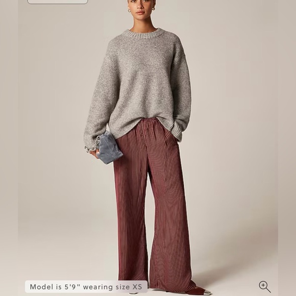 J.Crew cosmo Pant In Burgundy Stripe X- Small, regular length - Picture 2 of 5